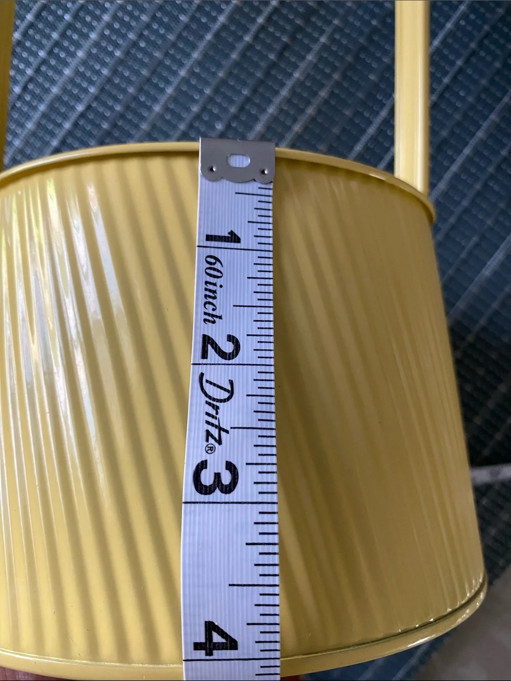 Yellow Metal Hanging Basket with Handle